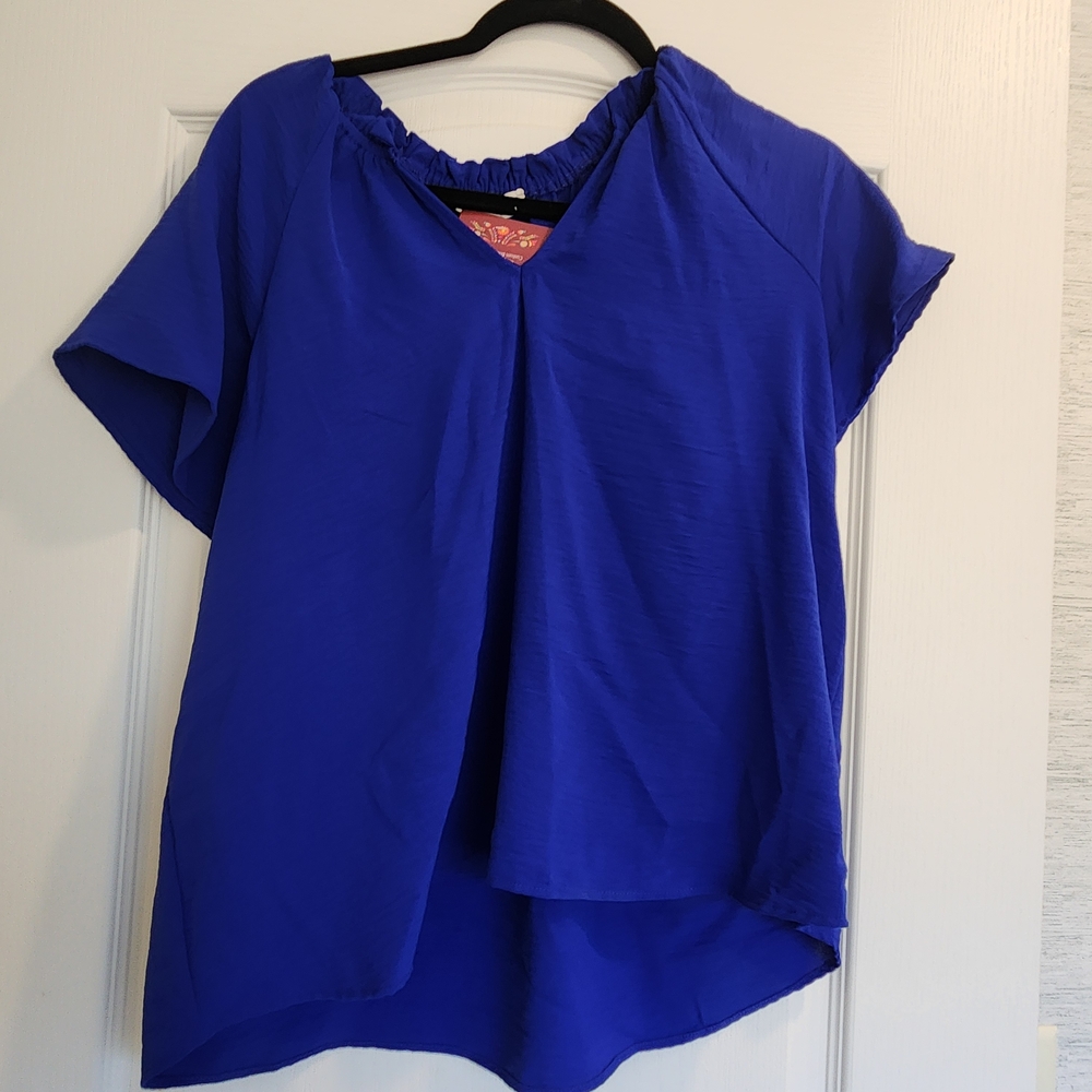 Eesome Royal Blue Women's Blouse Size S Euc